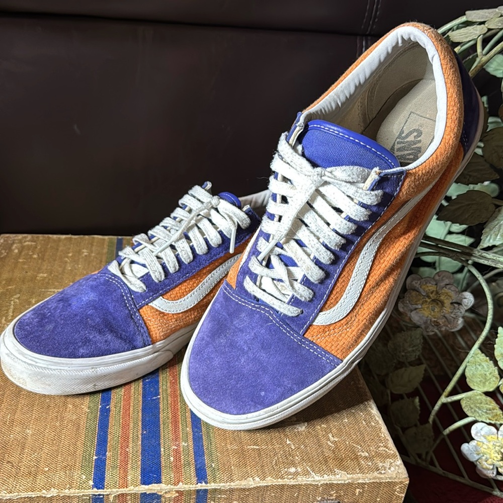 Vans Skater Tennis Shoes Purple Suede Orange 12 Men’s